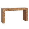 Modern Geometric Wooden Console Table, Handcrafted 3D Design Sofa Table, Wood Table For Living Room-Cuddlewood - 3 of 4