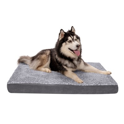 FurHaven Two-Tone Faux Fur & Suede Deluxe Orthopedic Mattress Dog Bed