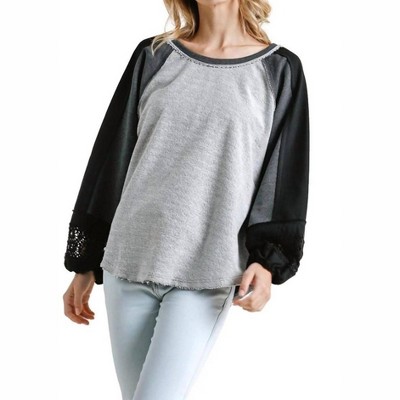 Women's Crochet Puff Sleeve Top - umgee