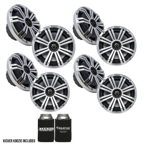 Kicker 8" Silver Marine LED Speakers - 4-Pairs of OEM replacement speakers - 1 of 4