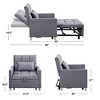FONTOI Accent Chair Convertible Sleeper Chair Adjustable Pillow for Living Room Dorm Apartment, Gray, 46"*27"*13" - 3 of 4