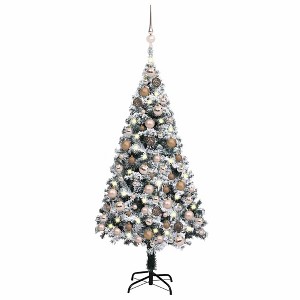 Artificial Pre-lit Christmas Tree with Ball Set Green 59.1" PVC - 1 of 4