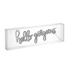 20" Hello Gorgeous Contemporary Glam Acrylic Box Pendant: USB Powered, Wall Art, Includes LED Bulb - JONATHAN Y - 3 of 4