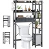 Aheaplus 31'' W Over-the-Toilet Storage Shelf with 2 Drawers and 4 Hooks for Restroom and Laundry - 2 of 4