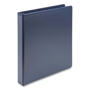 Samsill Earth's Choice Plant-Based BOHO D-Ring View Binders, 1" Capacity, 11 x 8.5, Indigo, 2/Pack - 1 of 4