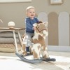 Rocking Horse, Kids Plush Animal Rocker with Realistic Sound for Toddlers, Soft Filling Ride on Horse with Rabbit Toy, Brown - 3 of 4
