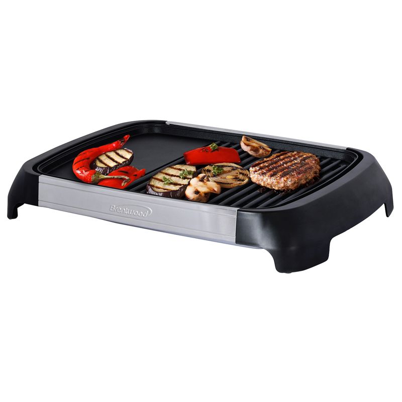 Brentwood Select TS-641 1200 Watt Electric Indoor Grill & Griddle in Stainless Steel, 5 of 9