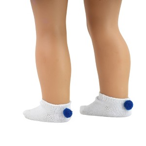 Sophia’s Simple Ankle Socks with Pom-Poms for 18” Dolls - 1 of 3