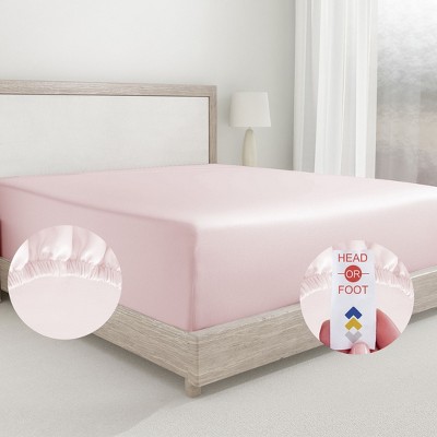 California King Soft Pink Cotton Sateen Sheet Set