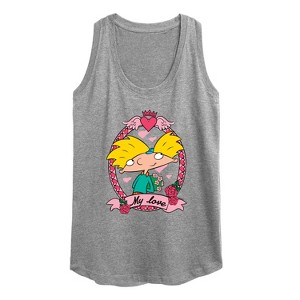 Women's - Hey Arnold! - Valentine's My Love Graphic Racerback Tank - 1 of 4