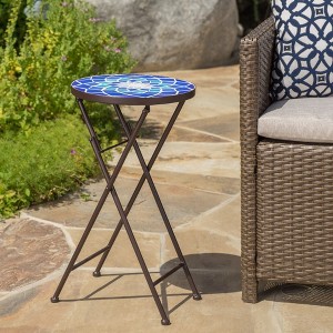 Maggift Patio End Tables Accent Side End Table for Outdoor and Indoor, Garden, Backyard Use, Special Design, Multicolored, 13"*13"*22" - 1 of 4