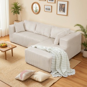 105" L-Shaped Compression Sofa - High-Density All-Foam , Space-Saving Design for Small Spaces, Vacuum-Packed for Easy Move, No Assembly Required - 1 of 4