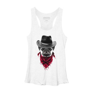 Women's Design By Humans Cowboy Pug By clingcling Racerback Tank Top - 1 of 3