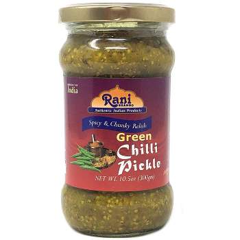 Green Chilli Pickle Hot (Achar,Indian Relish) - 10.5oz (300g) - Rani Brand Authentic Indian Products