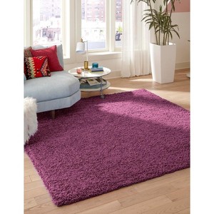 Unique Loom Solid Shag Solid Indoor Woven Area Rug - 1 of 4