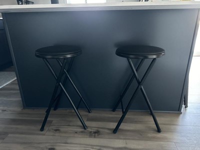 Folding Vinyl Counter Stool Black Plastic Dev Group Target