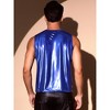 INSPIRE CHIC Men's Sleeveless Crew Neck Disco Metallic Shiny Tank Tops - 3 of 4