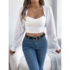 Coolmee Women's Cardigan Bolero Shrugs Casual Long Sleeve Lightweight Cropped Open Front Casual Knit Top - 4 of 4