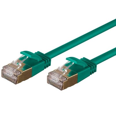 Monoprice SlimRun Cat6A Ethernet Patch Cable - 5 Feet - Green | Network Internet Cord - RJ45, Stranded, STP, Pure Bare Copper Wire, 36AWG