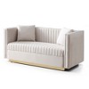 Sapphtopaz 61.4" Sofa Loveseat with Nailhead Trim Upholstered Velvet Tufted 2 Seater Couch with 2 Pillows Cloud Couch for Living Room,Apartment - 3 of 4