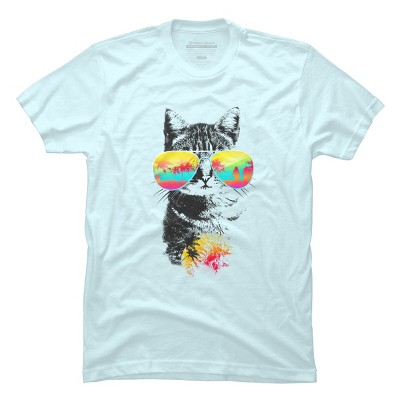 Men's Design By Humans Cat Breeze By Artemple T-Shirt