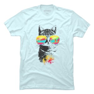 Men's Design By Humans Cat Breeze By Artemple T-Shirt - 1 of 3
