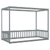 CAVINAS Twin Size Wood Montessori Bed,Modern Canopy Floor Bed with Safety Guardrails,Toddler Bed for Bedroom - 4 of 4