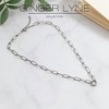 Paperclip Link Circle Charm Holder Necklace for Women Stainless Steel 18"-20" Ginger Lyne Collection - 2 of 4
