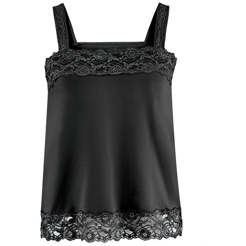Collections Etc Lace Trim Cami, 3 of 5