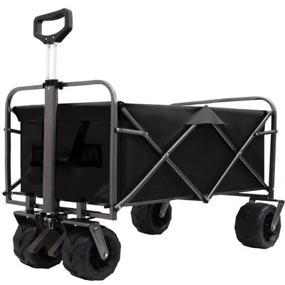 CAVINAS Outdoor Portable Wagon Cart,Shopping Cart with Wheels,Wagon for Camping,Shopping