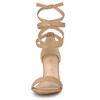 Allegra K Women's Open Toe Lace Up Ankle Strap Chunky Heel Sandals - 2 of 4