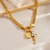 Gold Chunky Chain with Clover Crystal & Star Square Charms, Trendy Collarbone Chain for Women - 4 of 4