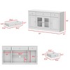 Famapy 3-Drawer 4-Door Dining Buffet Sideboard Kitchen Pantry Storage Cabinet Glass-Front Tableware Storage Kitchen & Dining Room Organizer - 3 of 4