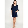 Hello Miz Women's Swiss Dot V Neck Split Sleeve Maternity Dress - 4 of 4