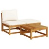 vidaXL Patio Lounge Set with Cushions - 9 Piece Solid Wood Acacia Furniture for Garden, Patio, Deck - Brown Cream Modular Design - 3 of 4
