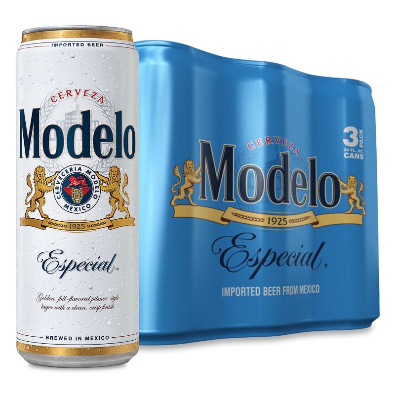 Modelo Especial Lager Beer - 3pk/24 fl oz Cans, 1 of 12