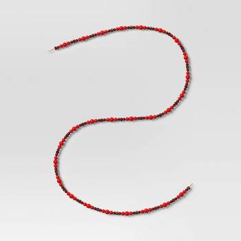 6' Wood Bead Decorative Christmas Garland Red - Wondershop™