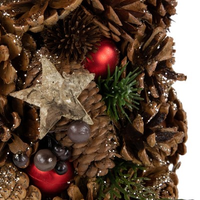 Festive Pinecone & Berry 20" Christmas Tabletop Centerpiece