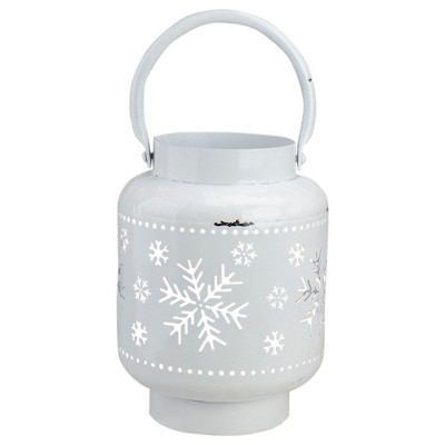 Northlight 7" White Snowflake Cutout Christmas Candle Lantern