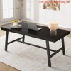 70.87" Industrial Kitchen Dining Table for 6-8 – Rustic Wooden Top with Sturdy Metal Frame, Burlywood - 3 of 4