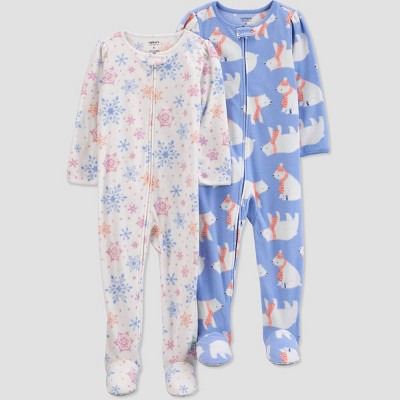 Baby fleece 2024 zipper pajamas