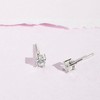 Girl's Classic Round Solitaire Screw Back Sterling Silver Earrings - In Season Jewelry - 4 of 4