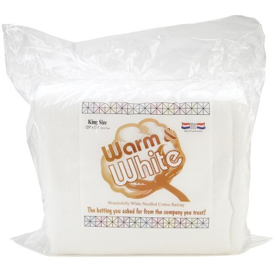 Warm Company Warm & White Cotton Batting-King Size 120"X124" FOB: MI