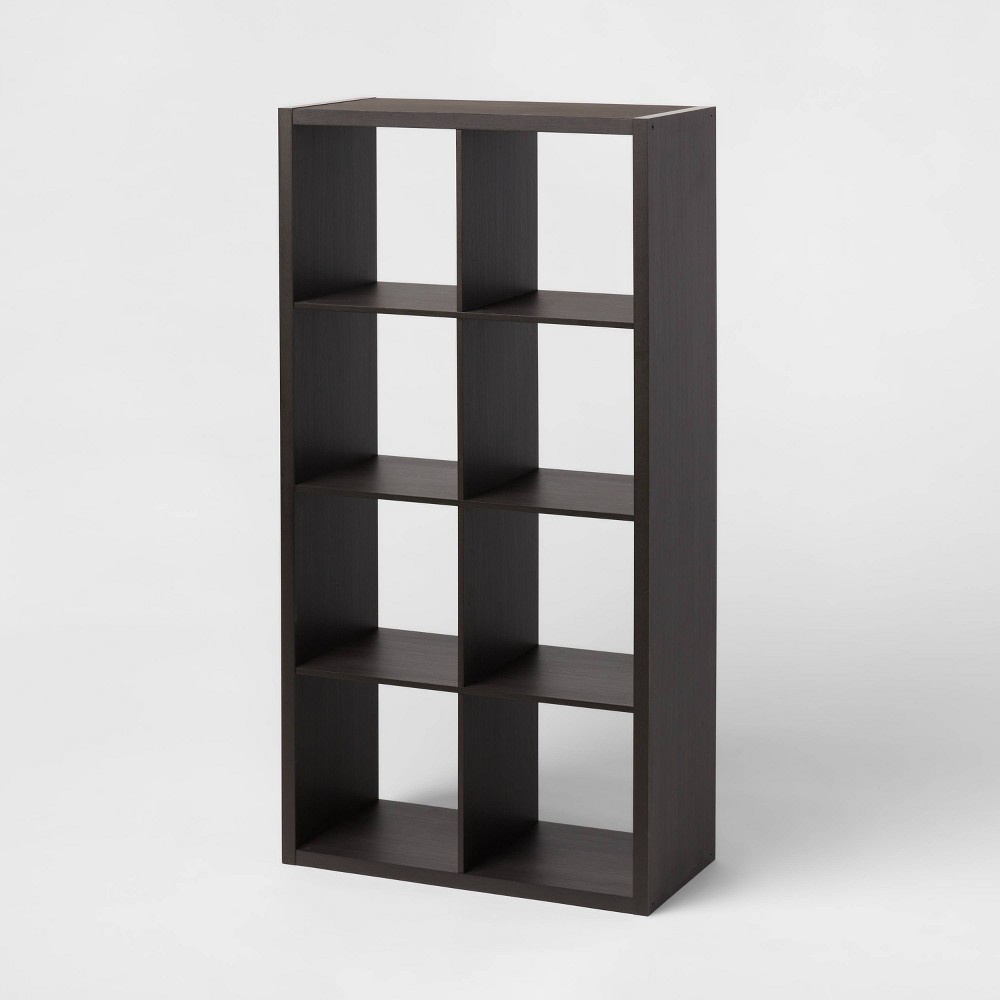 Photos - Wall Shelf 8 Cube Organizer Black - Brightroom™: Versatile Shelving Unit, Wood Lamina