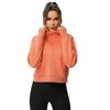 Women's Cropped Hooded Top Casual Zip Front Long Sleeve Sweatshirt with Pockets Orange XL - 2 of 4