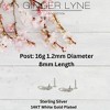 Crawler with Chains CZ Flat Back Earrings 16g Cartilage Helix Tragus Lobe Sterling Silver 1 pair by Ginger Lyne - 3 of 4