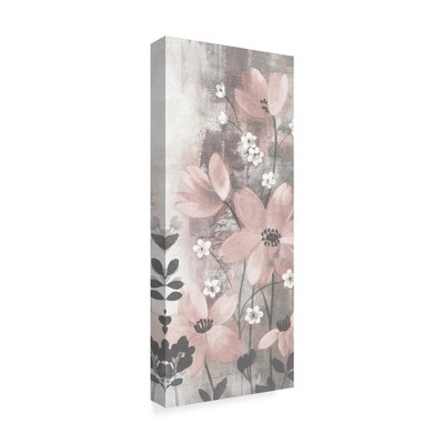 Trademark Fine Art-Silvia Vassileva 'Floral Symphony Blush Gray Crop I' Canvas Art