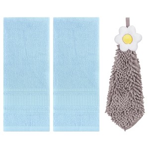 REGALWOVEN 3 Pcs Solid Soft Absorbent Hand Towels for Bathroom - 1 of 4