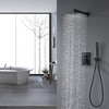 ChicFurnit Showerheads Rainfall Shower Head with Handheld Spray Combo Extention Arm High Pressure Showerheads for Bathroom, Black, 17.32"*14"*7" - 2 of 4