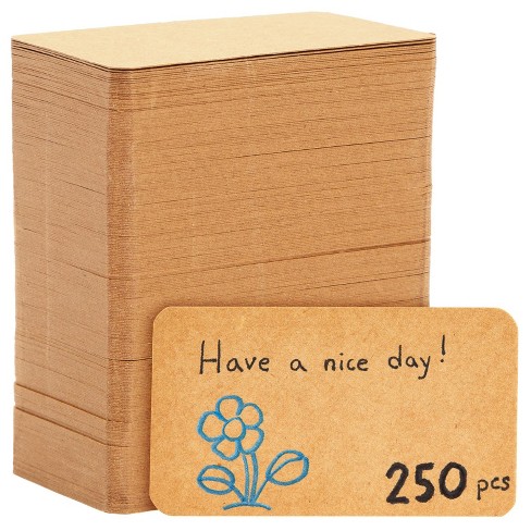 Juvale Pack of 250 Blank Flash Cards for Study or DIY Use - Mini Index Cards - Perfect for Language Learning - 300gsm, Kraft Brown, 2 x 3.5 Inches